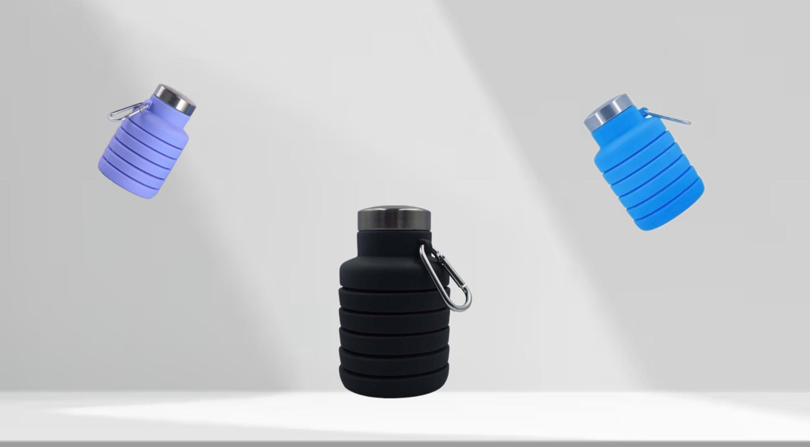 Faltbare Trinkflasche: Innovatives Design in Blau (600ml) für deinen  Lifestyle. Praktisch, stilvoll, immer dabei – Dein perfekter Begleite on  Tour